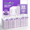 5X Cleaning Power Mop Refills for Swiffer Power Mop, 500+ Strips Multi-Surface PowerMop Refill Pads, 24 Count Disposable Powermop Wood Mops, Replacement Mopping Pad for Floor Cleaning