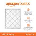 Amazon Basics 16x20x1 Air Filter 6-Pack, MERV 8 AC Furnace Filters, Allergy Control, Removes Dust, Lint and Pollen, Electrostatic (Actual Size: 15.75" x 19.75" x 0.75")