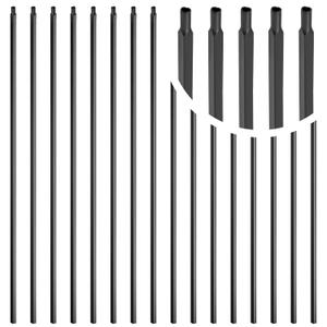 50 Pcs Iron Balusters for Staircase, 1/2" x 44" Wrought Iron, Square Metal Hollow Straight Spindles for Stairs, Satin Black Deck Railing