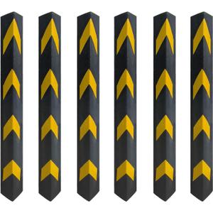 27" Rubber Garage Wall Protector Corner Guard for Parking Lot Warehouse Edge, 6 Packs