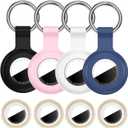 4 Pack Waterproof Holder Case for AirTag 2nd & 1st Gen, Multicolor-1 | Waterproof Case for Air Tags with Keychain, Shockproof GPS Cover, Anti-Scratch for Apple Tracker Item Tag Finders Accessories