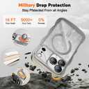 Misscase for iPhone 17 Pro Max Case,with Privacy Screen Protector,Compatible with MagSafe,Bling Glitter Cute Curly Wave Border Phone Cover for Women Men, Drop Protection Anti-Slip Silver