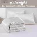 A Nice Night Satin Silky Soft Quilt Luxury Super Soft Microfiber Bedding Comforter Set Full/Queen, Light Weighted (White, Queen)