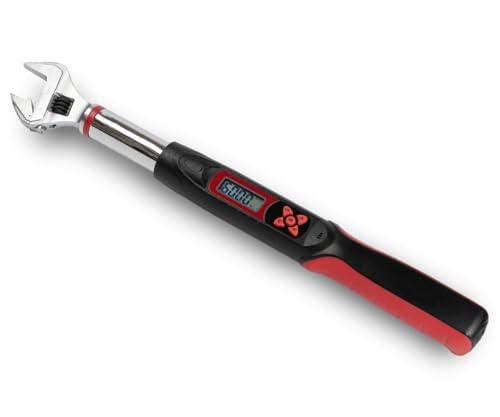 Tapha Tools Adjustable Digital Torque Wrench 2.21 to 44.24 ft-lbs (12-60 N-m) Torque Range, 5-27 mm Adjustable Jaw, LED and Buzzer Notification, Preset Memory, ISO 6789, Calibrated (DKA08N-T060CN)