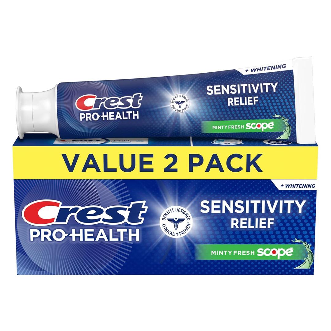 Crest Pro-Health Advanced Sensitivity Whitening Plus Scope Toothpaste, 5.1 oz x 2