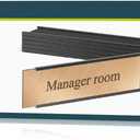 Lenink 6 Pack Name Plate Holder, Office Door Name Plate Holder Adhesive Wall Mount for Meeting Room, Business Department, Warning Area 8 X 2 (Black)