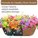 2 PCS 24 Inch Window Deck Box Railing Planter Boxes with Coco Liner,Black Metal Hanging Flower Planter Basket Hanging for Window Sill Balcony Courtyard Garden