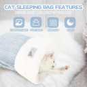 Cat Sleeping Bag Bed, Winter Soft Plush Sack Self Warming Cave Bed for Indoor Cats, 360°Wrap Comfortable Pet Snuggle Sack, Soft Plush Large - Size L (Grey)