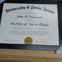 Americanflat 8.5x11 Diploma Frame with Shatter-Resistant Glass - Document Frames with Engineered Wood - Legacy Collection - Certificate Frame for Tabletop and Wall Display - Black