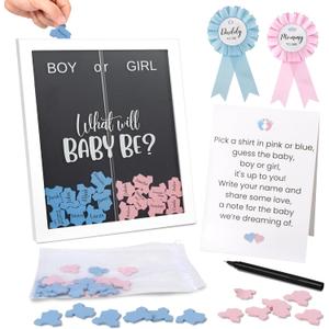 Gender Reveal Decorations for Party Wooden Voting Board Game Keepsake, Baby Shower Gender Reveal Game, Guest Book Alternative, Cast Your Vote Boy or Girl, Gender Reveal Party Games for Guests