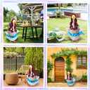 Mermaid Porch Goose Outfits with Wigs Halloween Mermaid Costume for 23 Inch Cement Porch Goose Statue Clothes for Holiday Halloween Christmas Outdoor Patio Yard Lawn Decoration