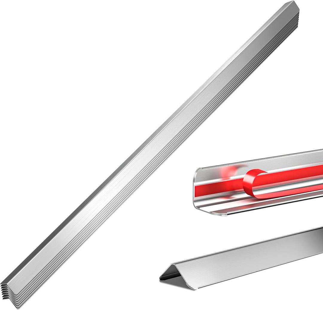 1.5x1.5x48 Inch 304 Stainless Steel Wall Corner Guards (10-Pack) Heavy Duty Rounded Corner Protector, Smooth Folded Edge Design for Wall Protection 90 Angle Metal Edge Guard Stainless Steel Slab