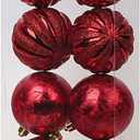 8pcs Christmas Baubles Set 8CM Christmas Tree Hanging Ornaments Christmas Ball Ornaments Decorations Christmas Balls Pendants for Xmas Spring Festivals New Year Party Supplies - Red