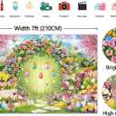 2 x Spring Easter Backdrop Easter Bunny Rabbit Spring Floral Garden Photography Background Newborn Baby Shower Party Decoration Banner Photo Supplies (7x5FT, Colorful)