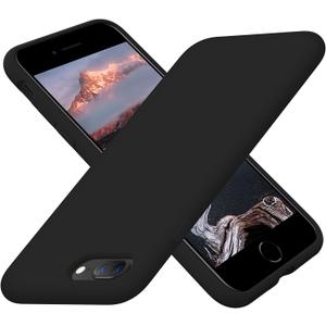 Cordking Designed for iPhone 8 Plus Case, Designed for iPhone 7 Plus Case, Silicone Ultra Slim Shockproof Phone Case with [Soft Anti-Scratch Microfiber Lining], 5.5 inch, Black