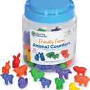 Learning Resources Friendly Farm Animal Counters - 72 Pieces, Ages 3+ Toddler Learning Toys, Preschool Learning Supplies, Classroom Desk Pets, Educational Counting and Sorting Toy