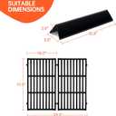 3Pack Flavorizer Bars Porcelain Enameled Heat Plates with 2Pack Cast Iron Cooking Grates Grill Replacement Parts for Weber Spirit I,Spirit II 200 Series Spirit E210,E220,S210,S220,7635 7637 Replace