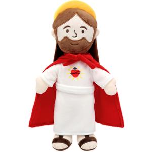 Yelakey Jesus Plush Jesus Stuffed Doll Religious Plushie Toy for Kids Christmas Easter 13" (Red)