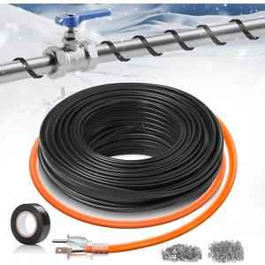3FT3FT-200FT Pipe Heating Cable for Pipe Freeze Protection, Heat Cable for Water Pipes(Metal and Plastic), Pipe Heat Tape Keeps Water Flowing at -40F 5w/ft, 120V Plumbing fixture