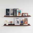 NEXHOME PRO Floating Shelves for Wall Set of 4,24 Inches Picture Ledge Shelf, Kids Bookshelf Wall Mounted for Living Room Bedroom Bathroom Kitchen, Easy Install,Walnut
