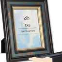 4x6 Vintage Picture Frame with Glass, Wooden Photo Frame, Retro Design 4 x 6 Vintage Frames for Home and Office, Home & Wedding Decor, Blue