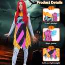 Sally Costume Women Adult Christmas Nightmare Cosplay Outfit Female Halloween Costumes Doll Princess Dress Up Set (Large, Multicolor)