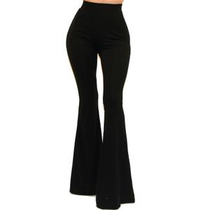Vivicastle Women's USA Lightweight Boho Comfy Stretchy Bell Bottom Flare Pants (Large)