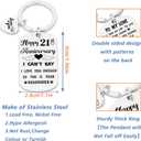 21st Anniversary Keychain for Him Her,Happy 21 Year Anniversary Keepsake ﻿