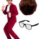 Morph Swinger Costume With Wig Groovy 60s Costumes For Men 60s Costume For Mens Halloween Costumes For Men (XX-Large)