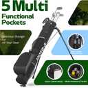 Golf Lightweight Stand Bag - Par 3 Sunday Small Golf Bag with 2 Way Dividers Rain Hood Shoulder Strap and Multiple Storage Pockets for Men and Women