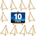 Pack of 10 9 Inch Wood Easels, Art Craft Painting Easel, Table Top Easels for Painting, for Painting Party Displaying Canvases, Photos Mini Display Tripod Apply to Kids Artist Adults Students Etc