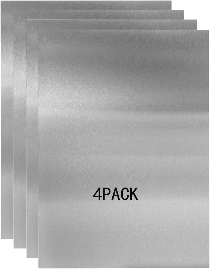 430 Stainless Steel Metal Plates, 12" x 6" Inch, Suitable for Magnetic Installation Plate Walls, Suitable for Metal Plates in processes, Kitchens, and Offices (4, 0.5mm Thick)