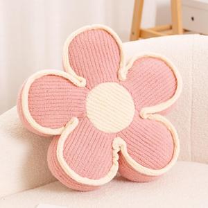 Flower Pillow, Soft Flower Shaped Floor Cushion, Flower Decorative Throw Pillow, Cute Flower Seating Cushion, Flower Room Dcor Plush Pillows for Sofa Couch Bed (13.7 Inch, Pink)