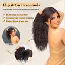Brown Ponytail Extension 18" Curly Wavy Pony Tail Claw Multi Layered Clip on Ponytail Extension Fluffy Natural Looking Synthetic Hair Piece for Women(Dark Brown)
