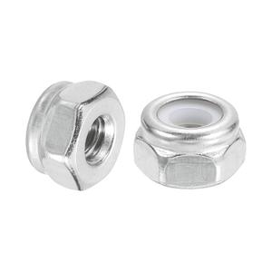uxcell 20Pcs #10-24 Nylon Insert Hex Lock Nut, 304 Stainless Steel Self-Locking Nylon Insert Stop Nut for Industrial Construction Fasteners, Silver&White