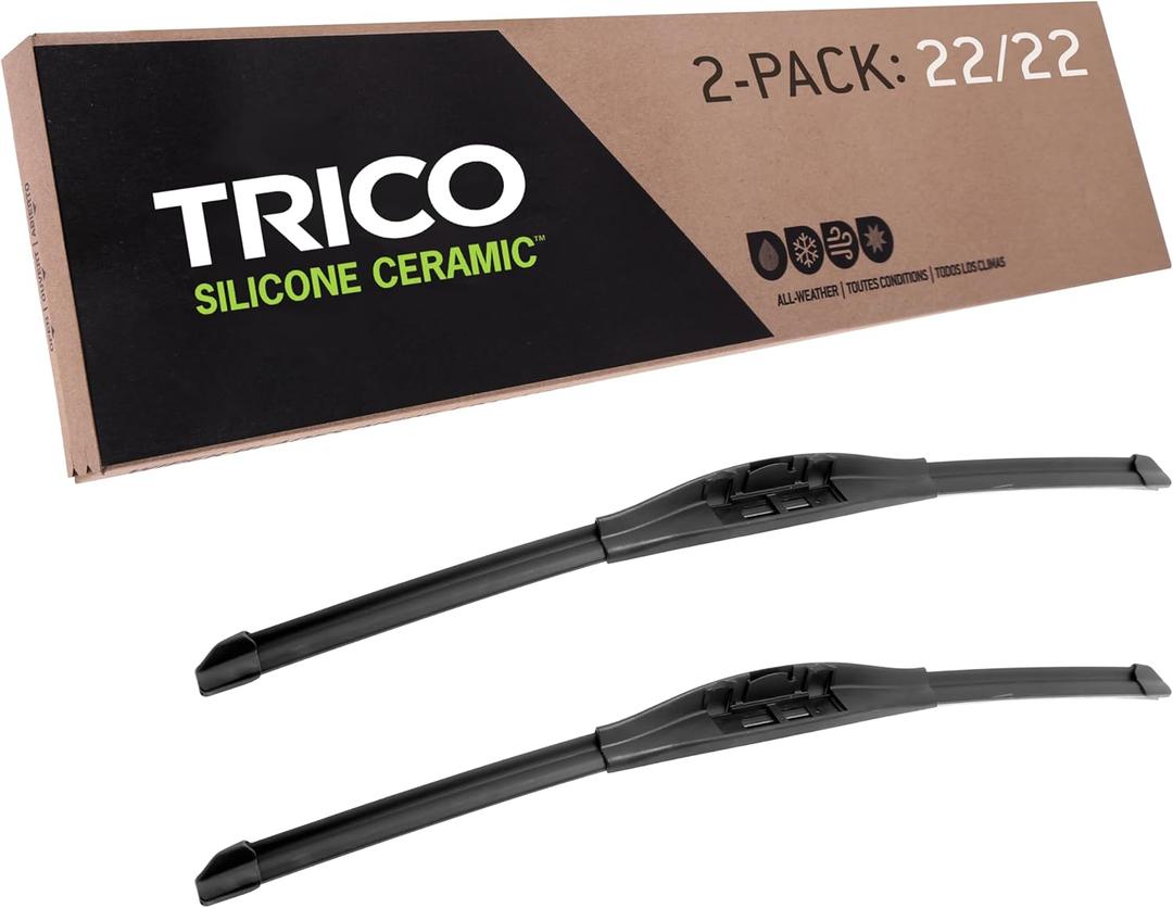 TRICO Silicone Ceramic (90-2222) 22 Inch & 22 inch pack of 2 Automotive Replacement Windshield Wiper Blades For my Car, Super Premium All Weather Beam Blade for Select Vehicle Models