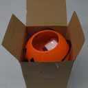 9 Pcs Halloween Cartoon Themed Red and White Treat Bucket DIY Set 2 Plastic Pumpkin Bucket 3 Roll Tapes and 4 Round Stickers Cartoon Themed Ball Buckets with Handles for Candy Gifts