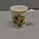 Portmerion Botanic Garden Meadow - 8.5oz Coffee Mug (Set of 6) | Assorted Florals with Colorful Laurel Leaf Border| Earthenware | Microwave & Dishwasher Safe | Breakfast Cups for Tea or Coffee