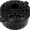 Wood Stove Steamer - Rust Resistant Cast Iron Humidifier Pot with Three-Layer Porcelain Coating for Woodstove, Indoor Fireplace Steamer for Dry Winter, Decorative, 2.7 Quart-Black