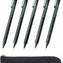 Graph 1000 for Pro Mechanical Drafting Pencil Set (0.3mm / 0.4mm / 0.5mm / 0.7mm / 0.9mm), qullity original Black slim pen case