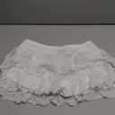 SHENHE Women's Y2K Lace Mini Skirt with Shorts A Line Hight Waisted Ruffle Skirt Skort (White)