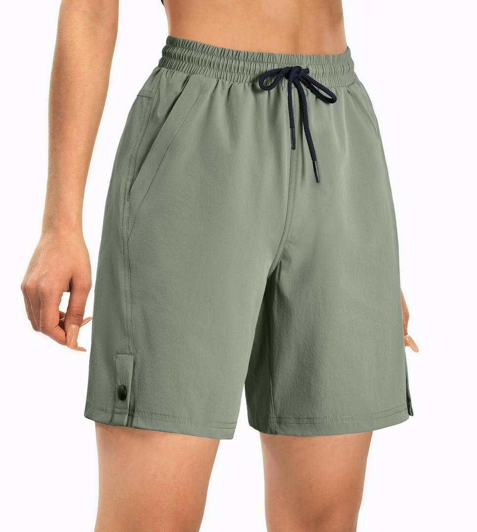 AFITNE Women's Hiking Shorts, Quick Dry Lightweight Summer Shorts for Golf Travel, 4"/ 7" Curvy-Fit with Zipper Pockets M