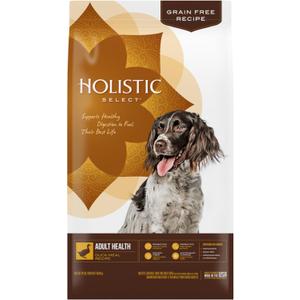 Holistic Select Natural Grain Free Dry Dog Food, Duck Meal Recipe, 24-Pound Bag, Best By 30 January 2026  