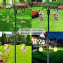 Gtongoko Double Shepherds Hook for Outdoor, 2 Pack 92 Inch Heavy Duty Bird Feeder Pole 3/4 Inch Thick Garden Hooks for Hanging Hummingbird Feeder, Plant Baskets, Solar Light Lanterns
