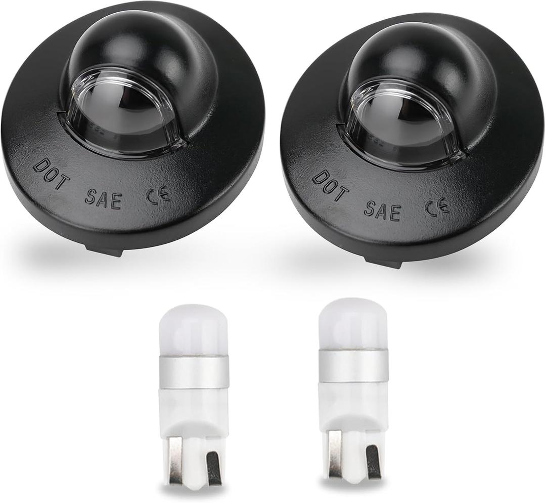 Bestview License Plate Light, Led Rear Bumper Tag Lamp Housing Assembly Replacement for Ford F150 F250 F350 F450 F550 Super Duty Ranger Explorer Bronco Excursion Expedition, 2 PCS(White) (Black)