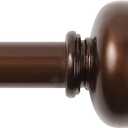 2 x Kenney Glendale Knob Window Curtain Rod, Adjustable 28-48 Inch, Cocoa Brown