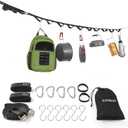 Ayaport Campsite Storage Strap Tent Camping Tree Hanging Organizer with 4 Carabiner Hooks 6 Stainless Steel S Hooks & 20 Separated Loops, Camping Set Travel & Outdoor Camping Gear