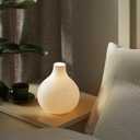RONDURE 8.7" Modern Ceramic Table Lamp, Fully Dimmable Modern Bedside Lamps for Bedroom, Living Room and Nightstand, White Translucent Ceramic Shade, Warm Ambient Lighting, Corded, Bulb Included