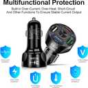 4 Port USB Fast Charging Cigarette Light Car Charger 3 * 2.4 A USB/ 1 PD20W LED Light Compatible with Tablets Cameras iPhone 14 13 12 11 Pro Max X XR XS Samsung Galaxy Series Google Pixel Android/iOS