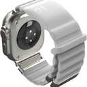 Energy Link Compatible with Apple Watch Band 42mm 44mm 45mm 49mm for Women Man, Band Charging, Silicone material, Outdoor Waterproof (White+ Metallic color)